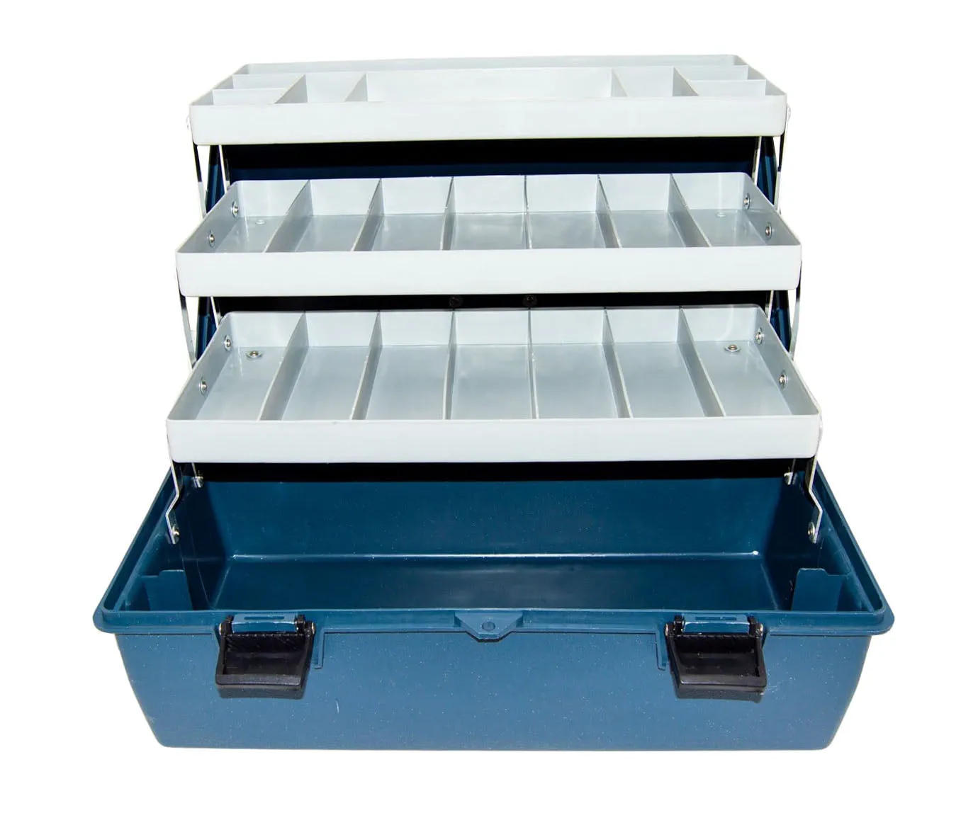 3 Tray Storage Box, Jumbo Size : 17" x 8" x 8 ¾", Blue Color