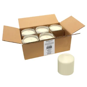 3 x 3 Unscented Ivory Pillar Candles, Set of 6 (WS)