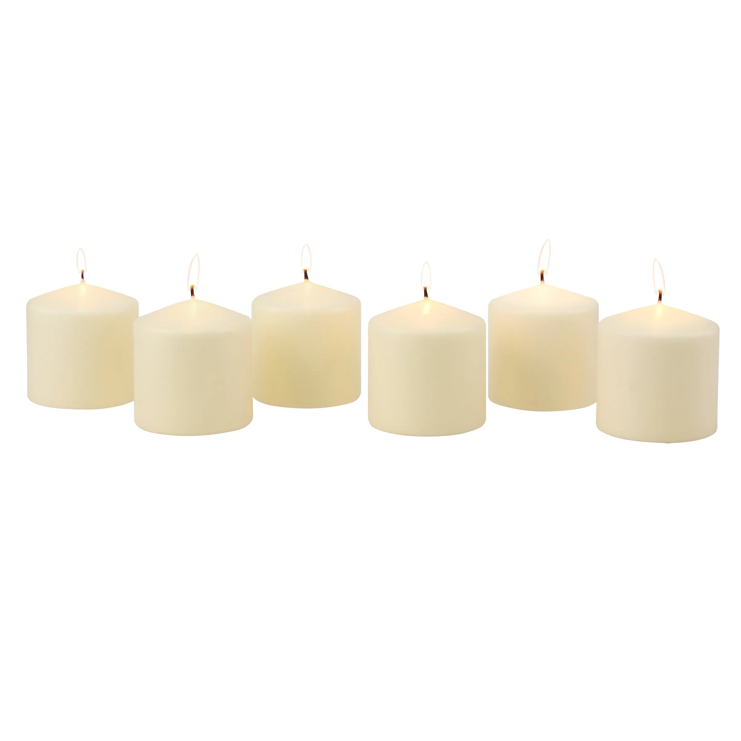 3 x 3 Unscented Ivory Pillar Candles, Set of 6 (WS)