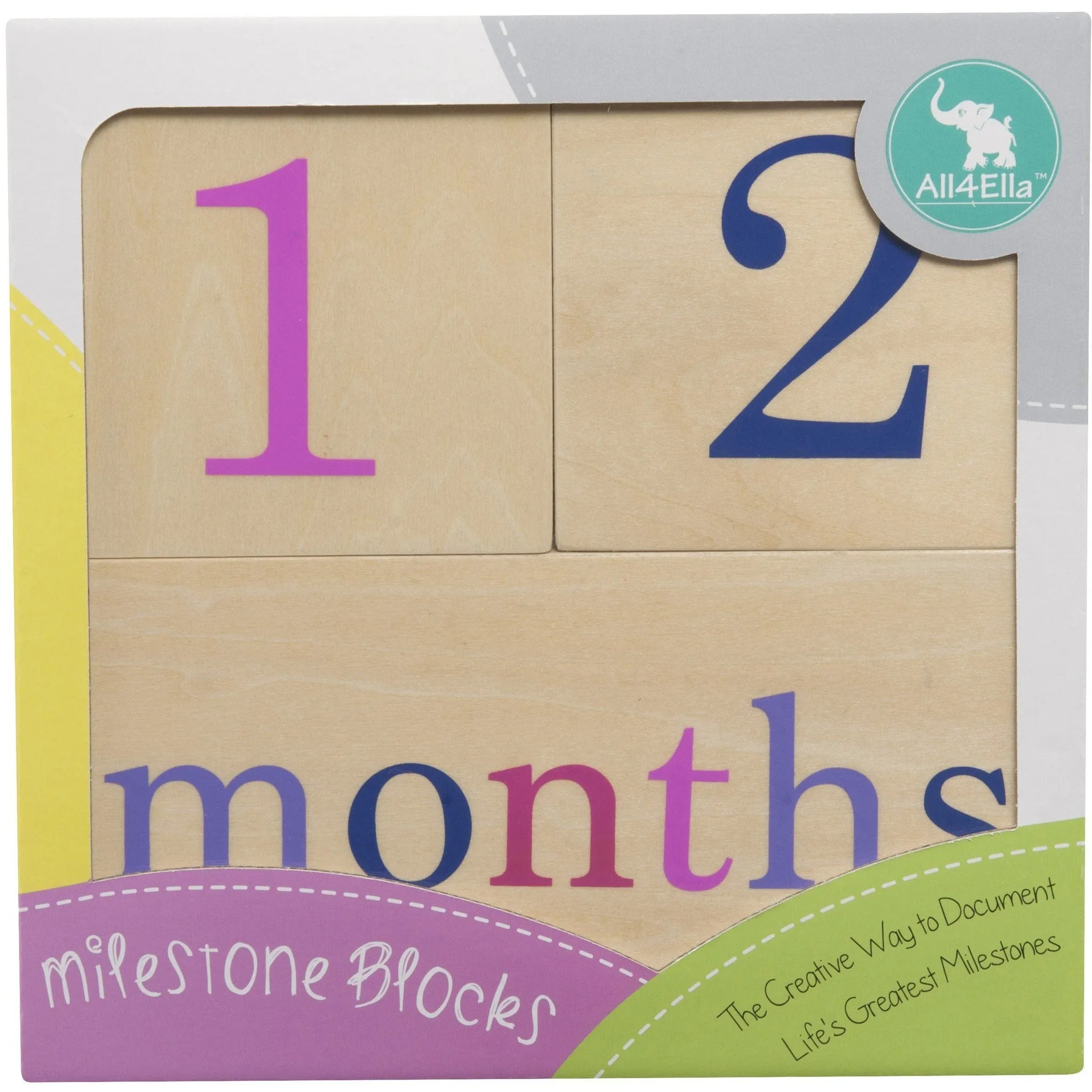 All4Ella Milestone Blocks - Girl (wood)