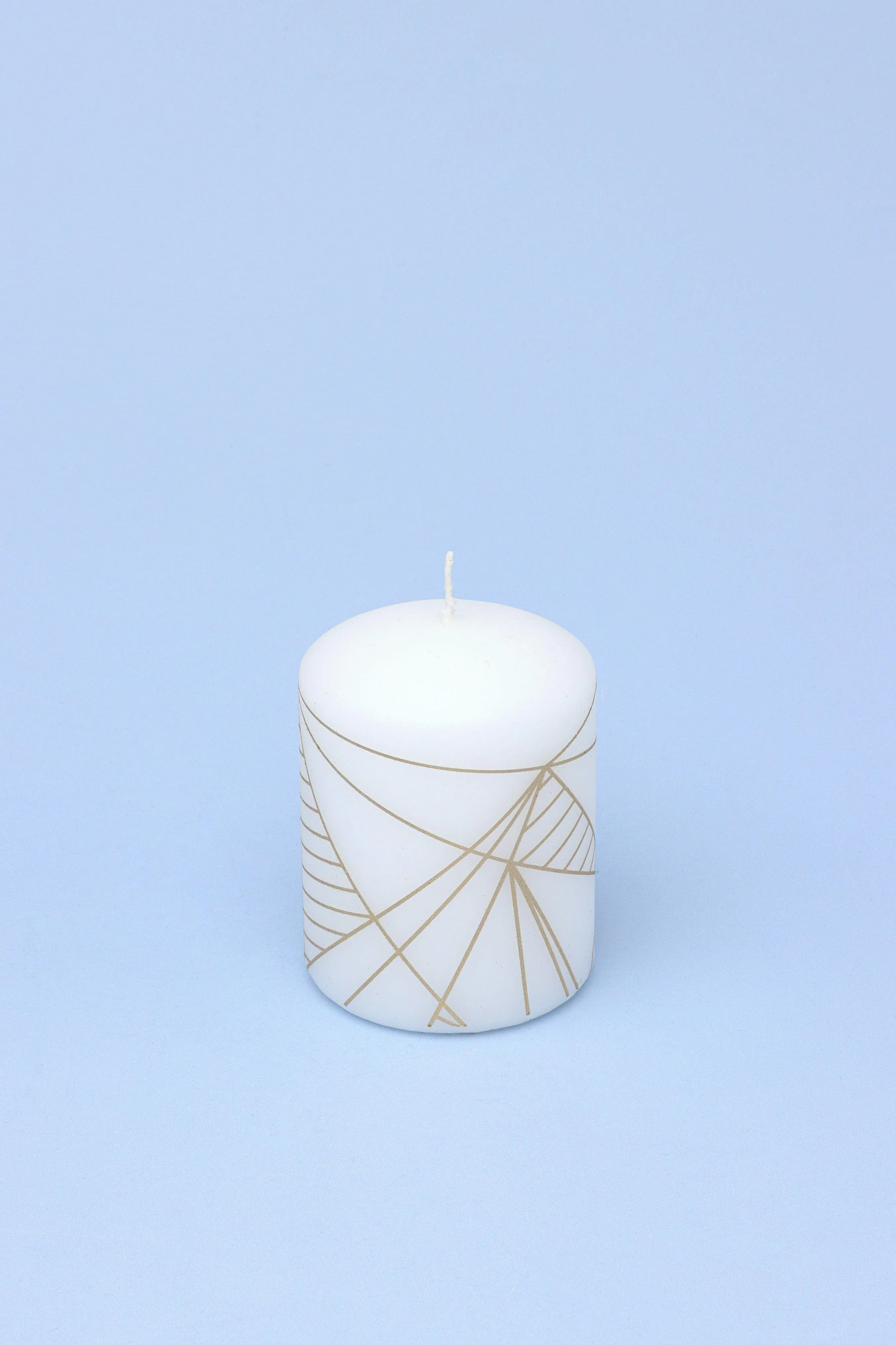 Aria Geometric Glitter Elegant Pillar Candle