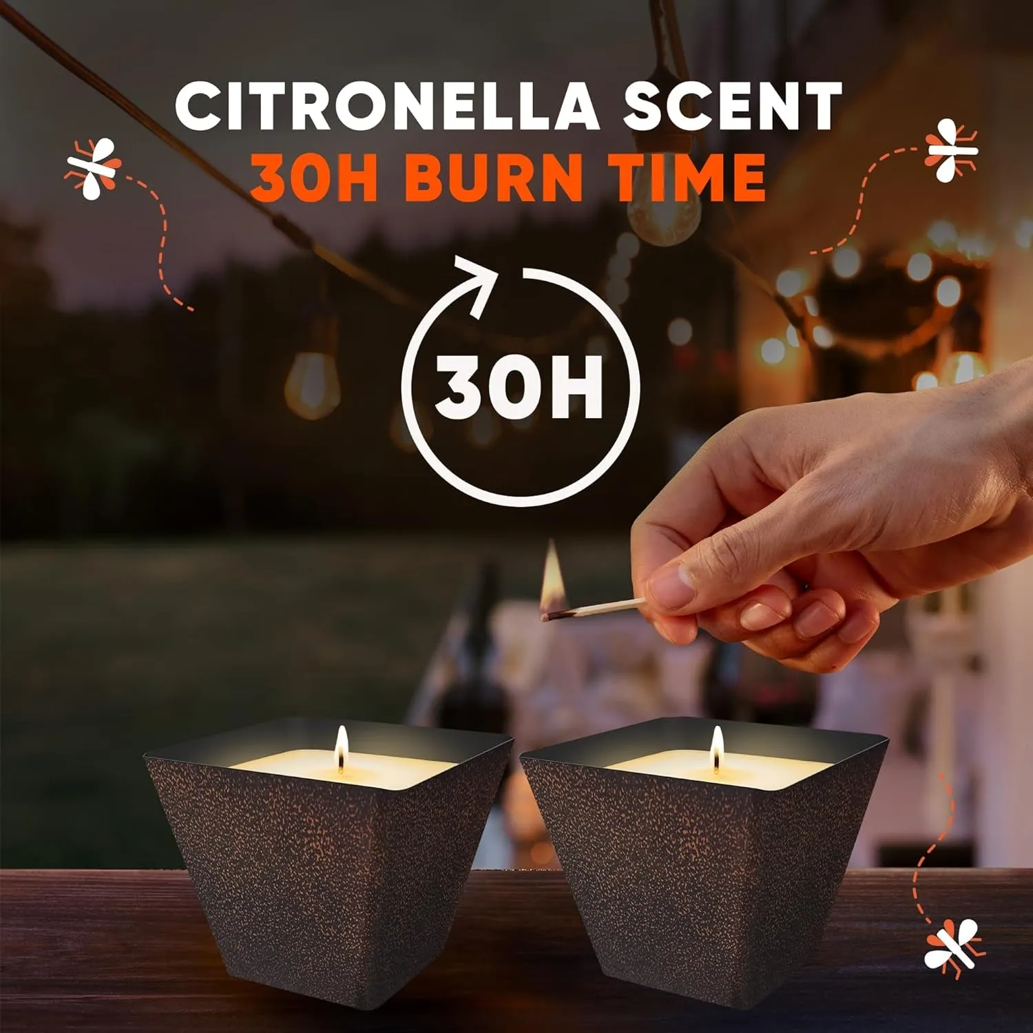 Backyard Citronella Scented Candle, Ambiance Enhancing Centerpiece, Burns for up to 25 Hours, 16 Oz ( Pack of 2)