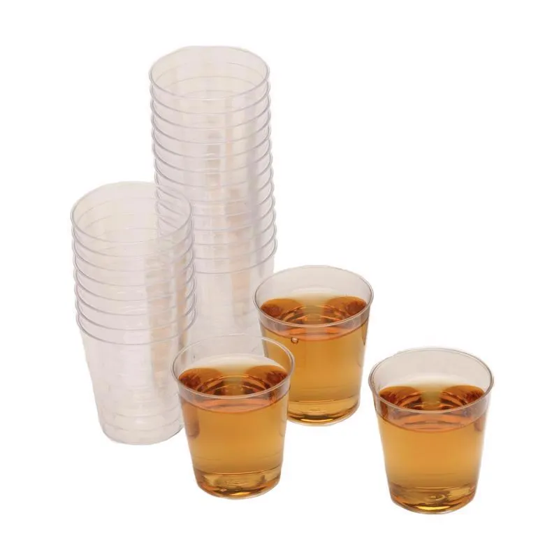 BarY3 1 oz Clear Polyester Disposable Shot Glass