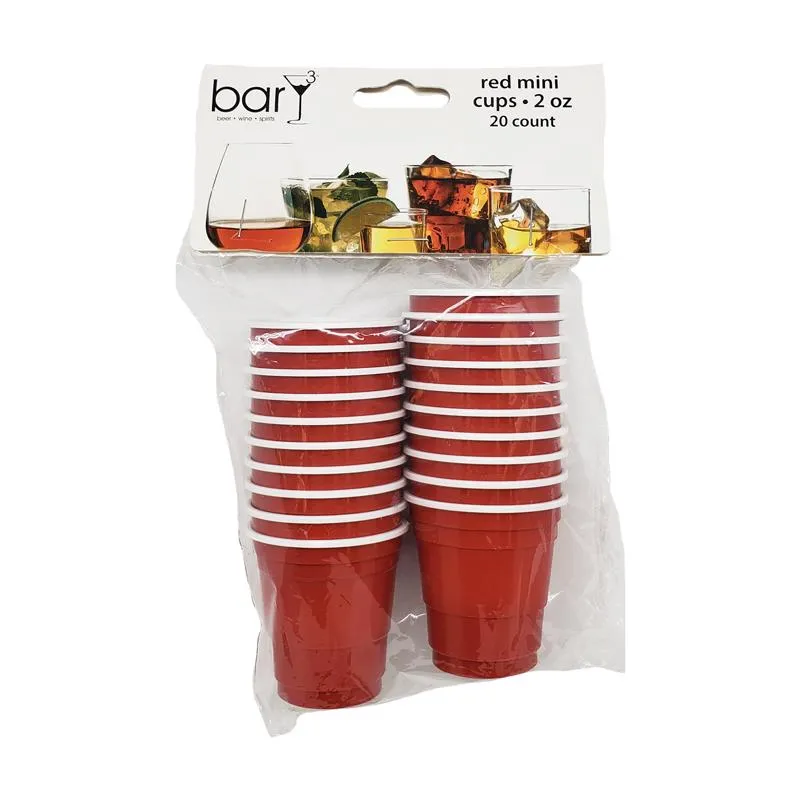 BarY3 2 oz Red/White Polypropylene Disposable Shot Glass