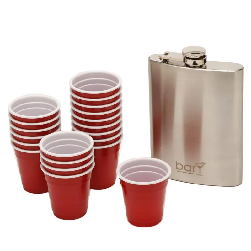 BarY3 2 oz Red/White Polypropylene Disposable Shot Glass