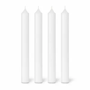 bougies la francaise | dinner candle pack of 12 | 27cm white - DC