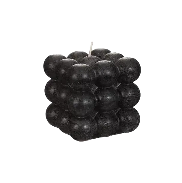 BUBBLE CANDLE 8X8X8CM BLACK