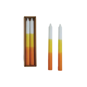 CANDY CORN TAPER CANDLES