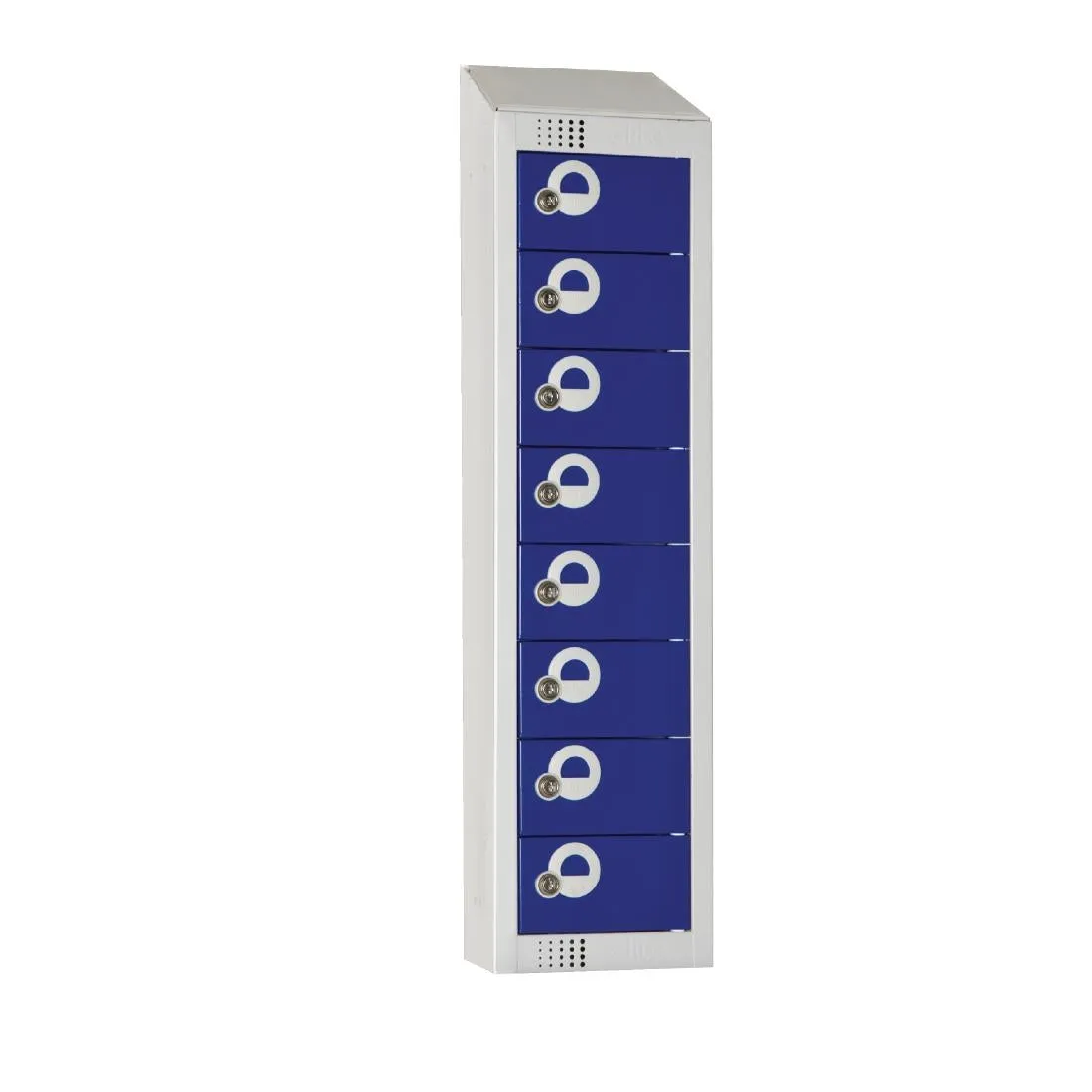 CF752-CS Elite Personal Effects Locker 8 Door Blue Camlock Sloping Top