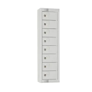 CF754-CS Elite Personal Effects Locker 8 Door Grey Camlock Sloping Top