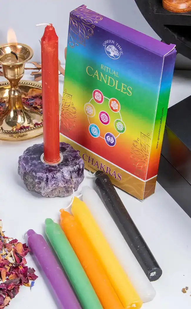 Chakra Chime Spell Candles | 7 Pack | Mixed Colours