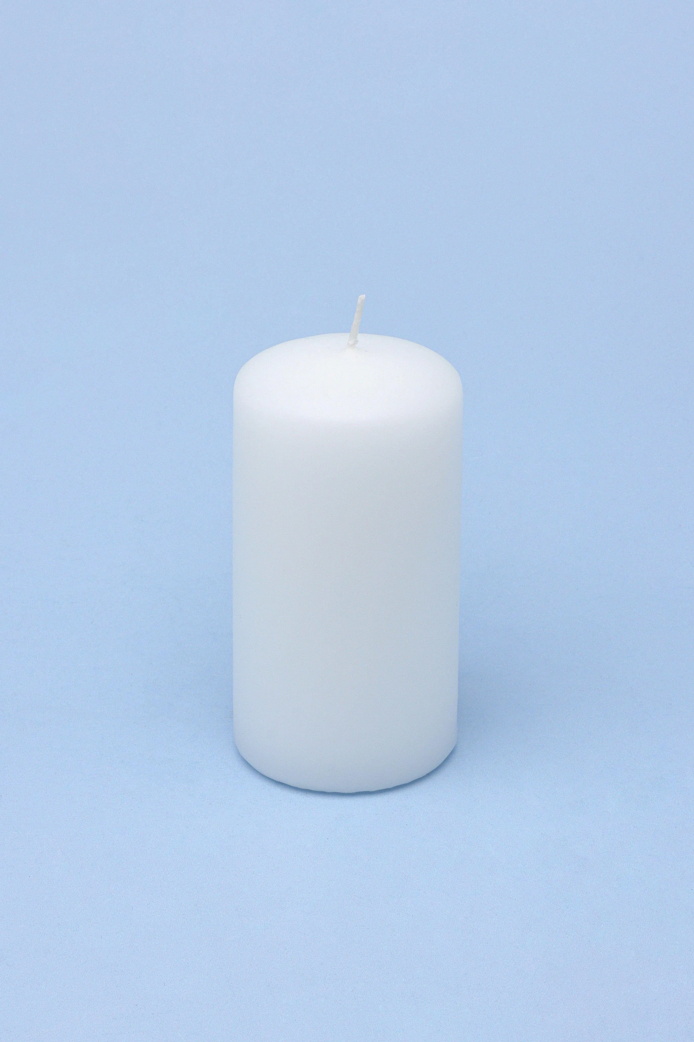 Classic Unscented White Grey Pillar Candle