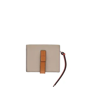 Compact Zip Wallet in Soft Grained Calfskin in Light Oat