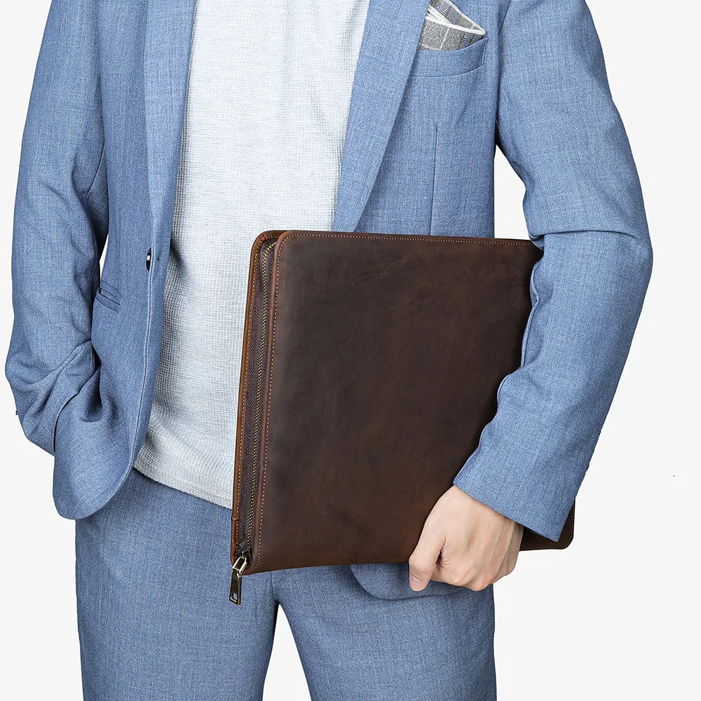 CowLuxe Stylish Leather Men's Ipad Bag