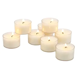 cozy Stonebriar Unscented Long Burning Clear Cup Tealight Candles with 6-7 Hour Burn Time, 192 PK, White 192