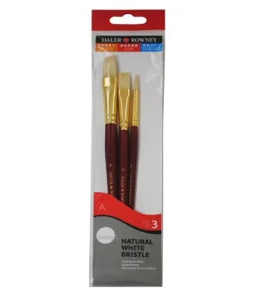 Daler Rowney Simply Set Brush Wallets Long Handle Bristle Brush St 4Pc #2 Lh