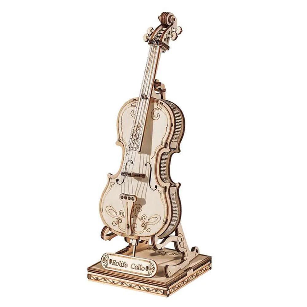 Elegant DIY 3D Cello Wooden Puzzle Model - Kidstoylover