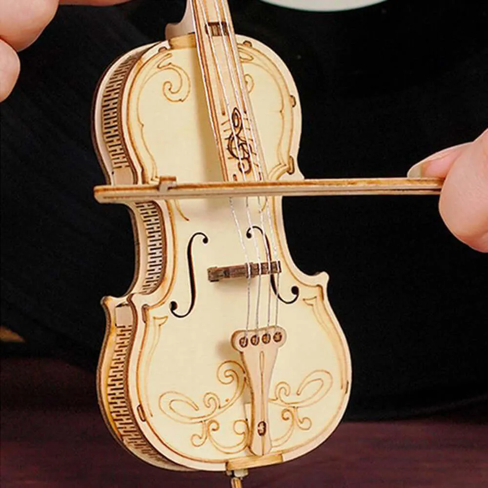 Elegant DIY 3D Cello Wooden Puzzle Model - Kidstoylover