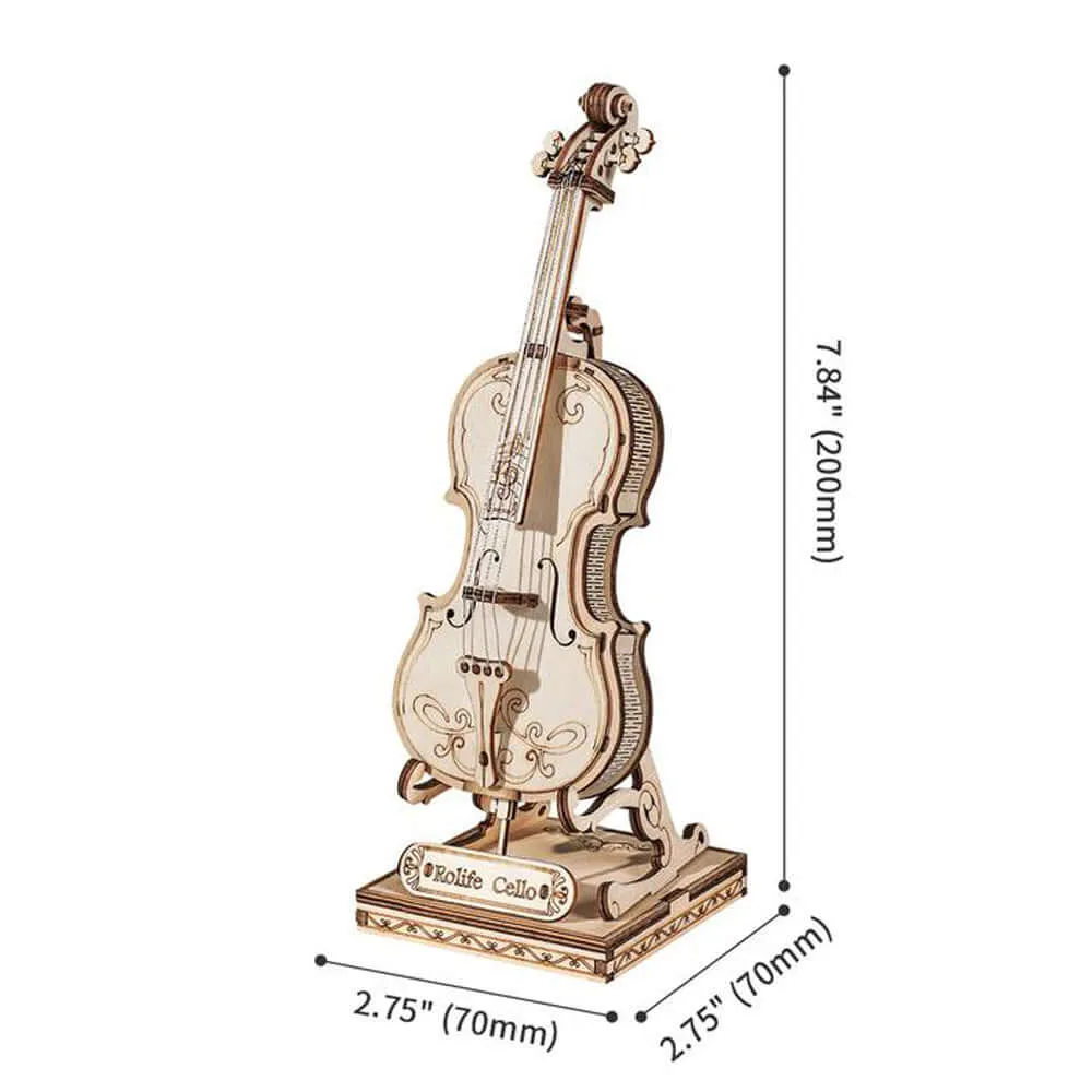 Elegant DIY 3D Cello Wooden Puzzle Model - Kidstoylover