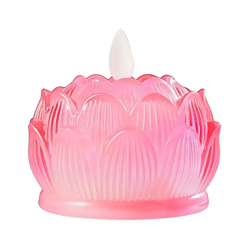 Enakshi LED Tea Lights Candle Flickering Buddhist Worship Festival Lotus Lamp Light Pink|Home & Garden | Lamps, Lighting & Ceiling Fans | Lamps