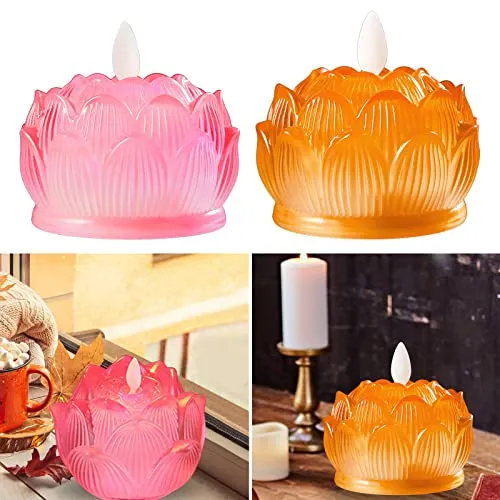 Enakshi LED Tea Lights Candle Flickering Buddhist Worship Festival Lotus Lamp Light Pink|Home & Garden | Lamps, Lighting & Ceiling Fans | Lamps