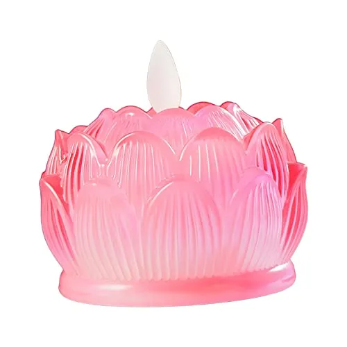 Enakshi LED Tea Lights Candle Flickering Buddhist Worship Festival Lotus Lamp Light Pink|Home & Garden | Lamps, Lighting & Ceiling Fans | Lamps