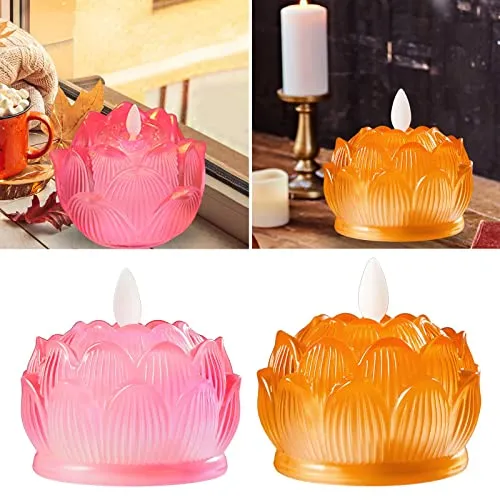 Enakshi LED Tea Lights Candle Flickering Buddhist Worship Festival Lotus Lamp Light Pink|Home & Garden | Lamps, Lighting & Ceiling Fans | Lamps