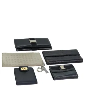 Enamel Leather Wallet Set with Clasp Button