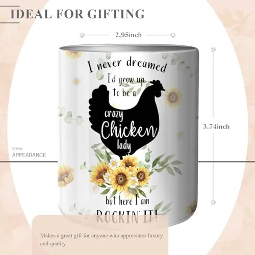 Funny Birthday Chicken Gifts for Women - Chicken Lovers Gifts, Crazy Chicken Lady Sunflower Farm Mom Gifts, Mother's Day Gifts for Mom