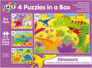 Galt 4 Puzzles In A Box - Dinosaurs