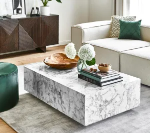 GENOA Coffee Table With WHITE Marble Finish