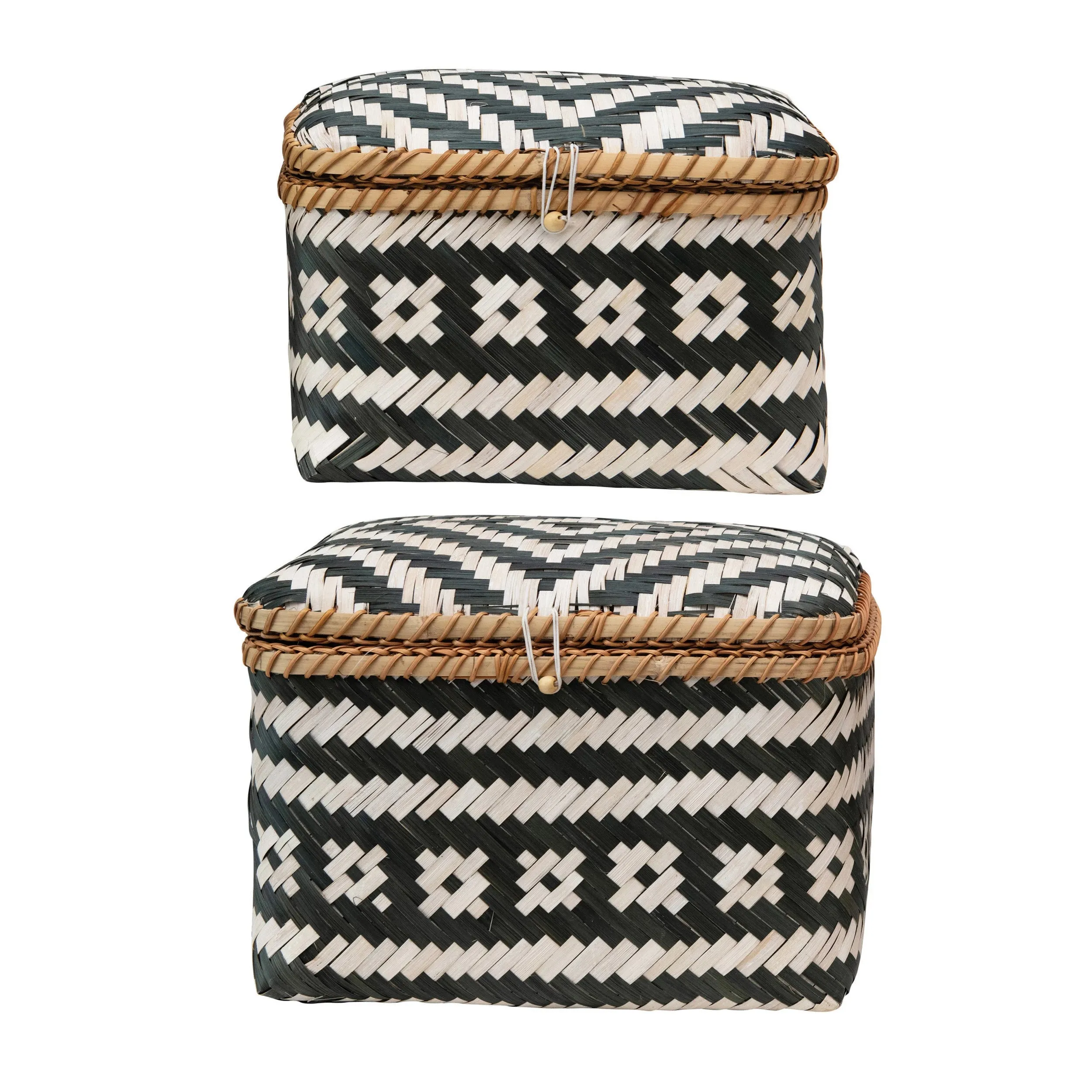 Hand-Woven Boxes with Lids and Closures