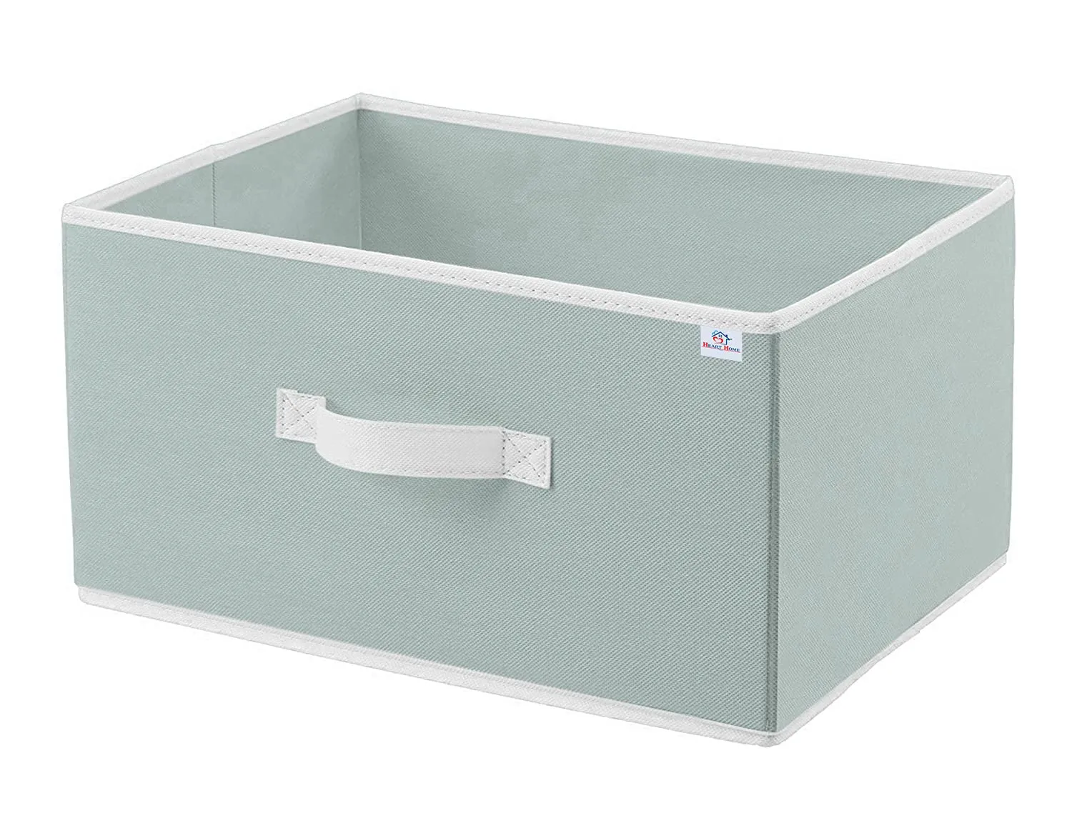 Heart Home Multipurposes Rectangular Flodable Storage Box|Drawer Storage and Cloth Organizer|Durable Handle|Size 40 x 29 x 23|Pack of 2 (Grey)-HS40HEARTH23894