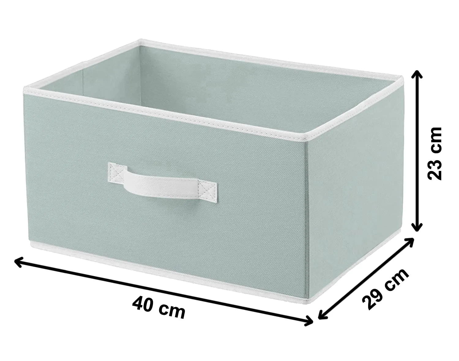 Heart Home Multipurposes Rectangular Flodable Storage Box|Drawer Storage and Cloth Organizer|Durable Handle|Size 40 x 29 x 23|Pack of 2 (Grey)-HS40HEARTH23894