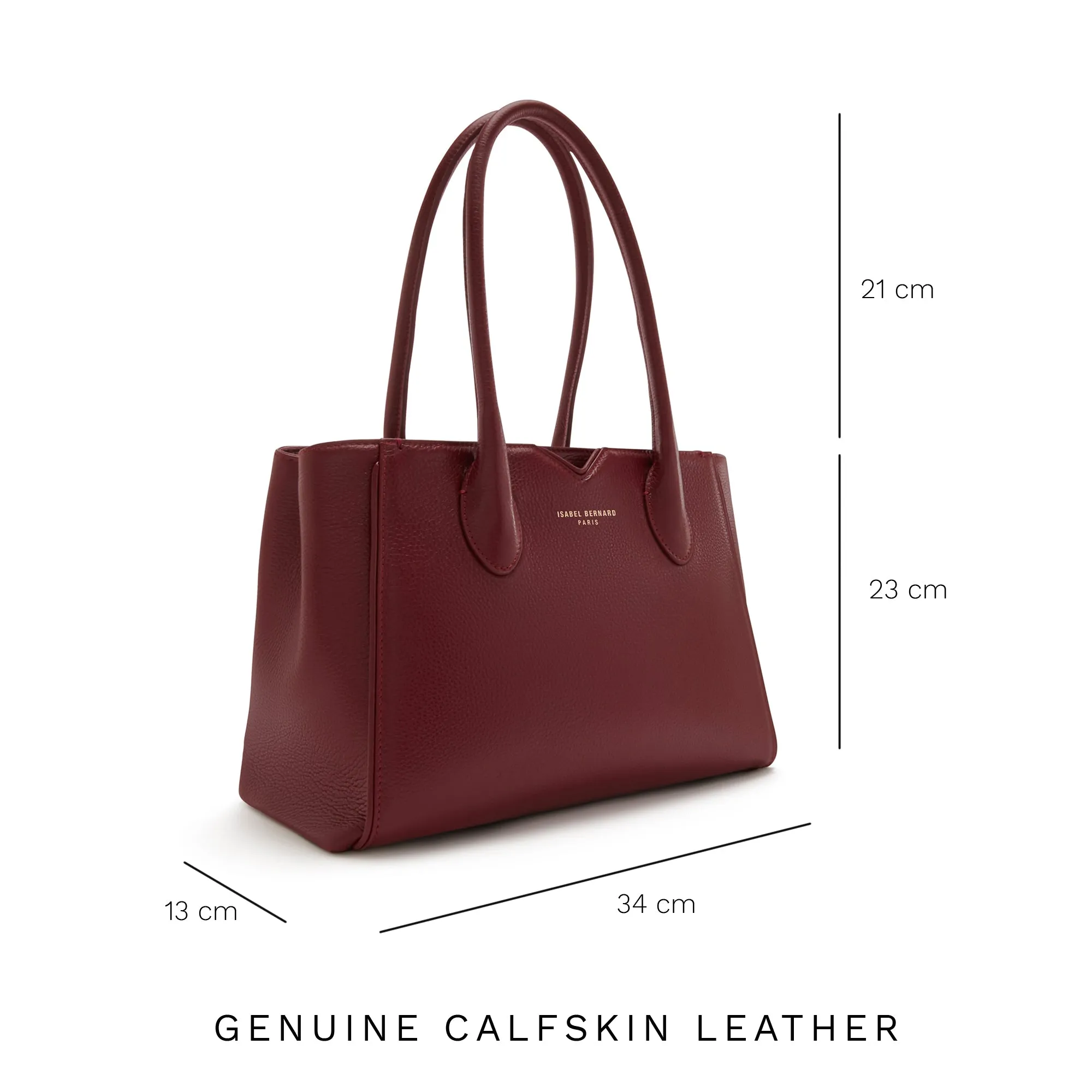 Honoré Cloe Midi bordeaux red calfskin leather handbag