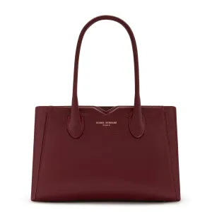 Honoré Cloe Midi bordeaux red calfskin leather handbag