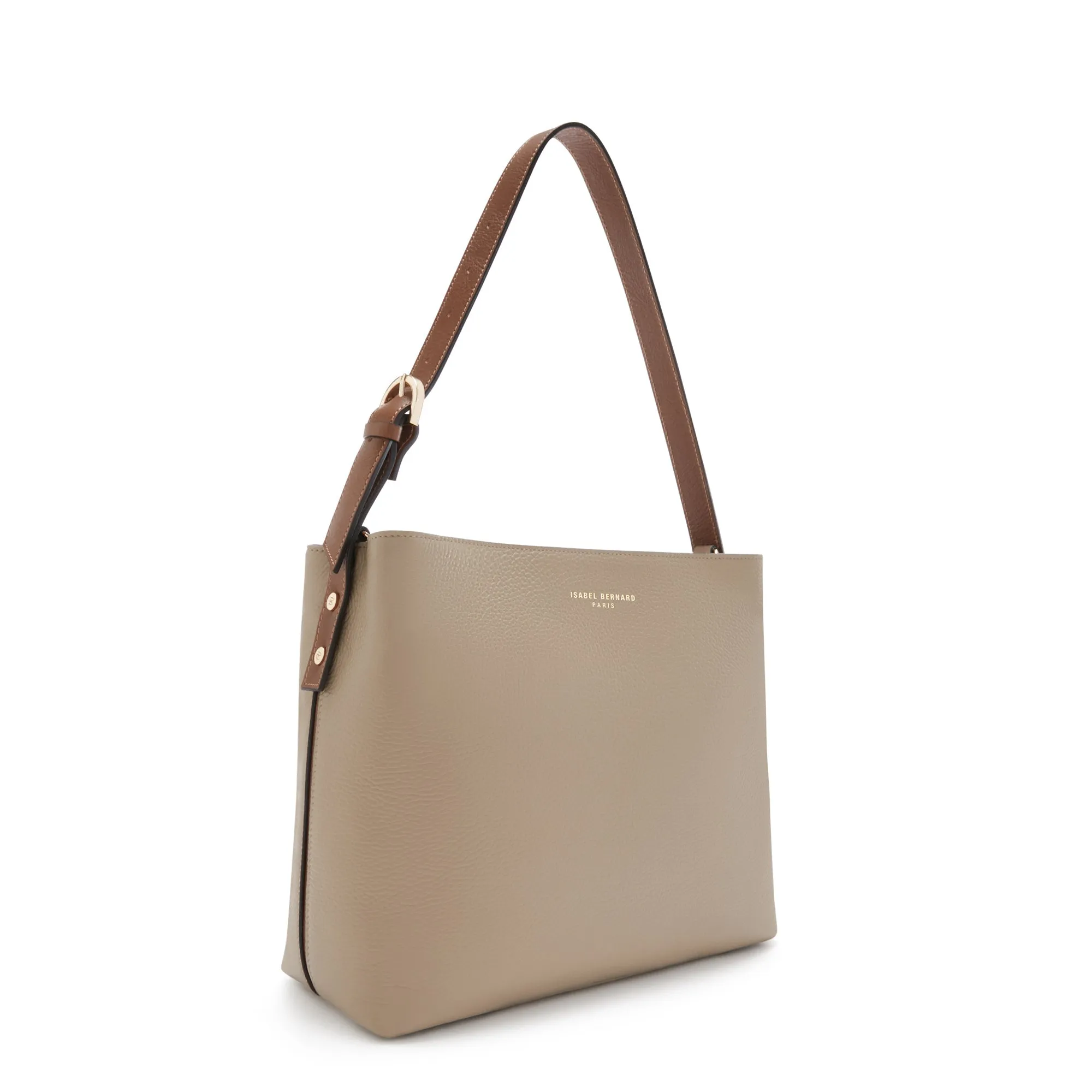 Honoré Adriane Midi taupe leather shoulder bag calfskin leather