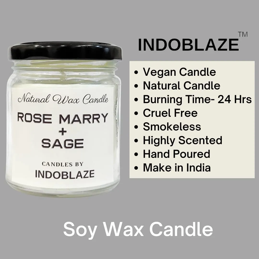 Indoblaze Scented Candle for Home Decor | Fragrance Candles for Home | Aroma Candles for Bedroom, Scent: (Rose Marry   Sage | Lavender | Cranberry, Pack of 3)