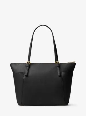 Jet Set Large Saffiano Leather Top-Zip Tote Bag