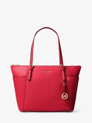 Jet Set Large Saffiano Leather Top-Zip Tote Bag