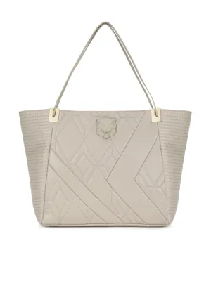 Just Cavalli Women Grey Quilted Tote Bag