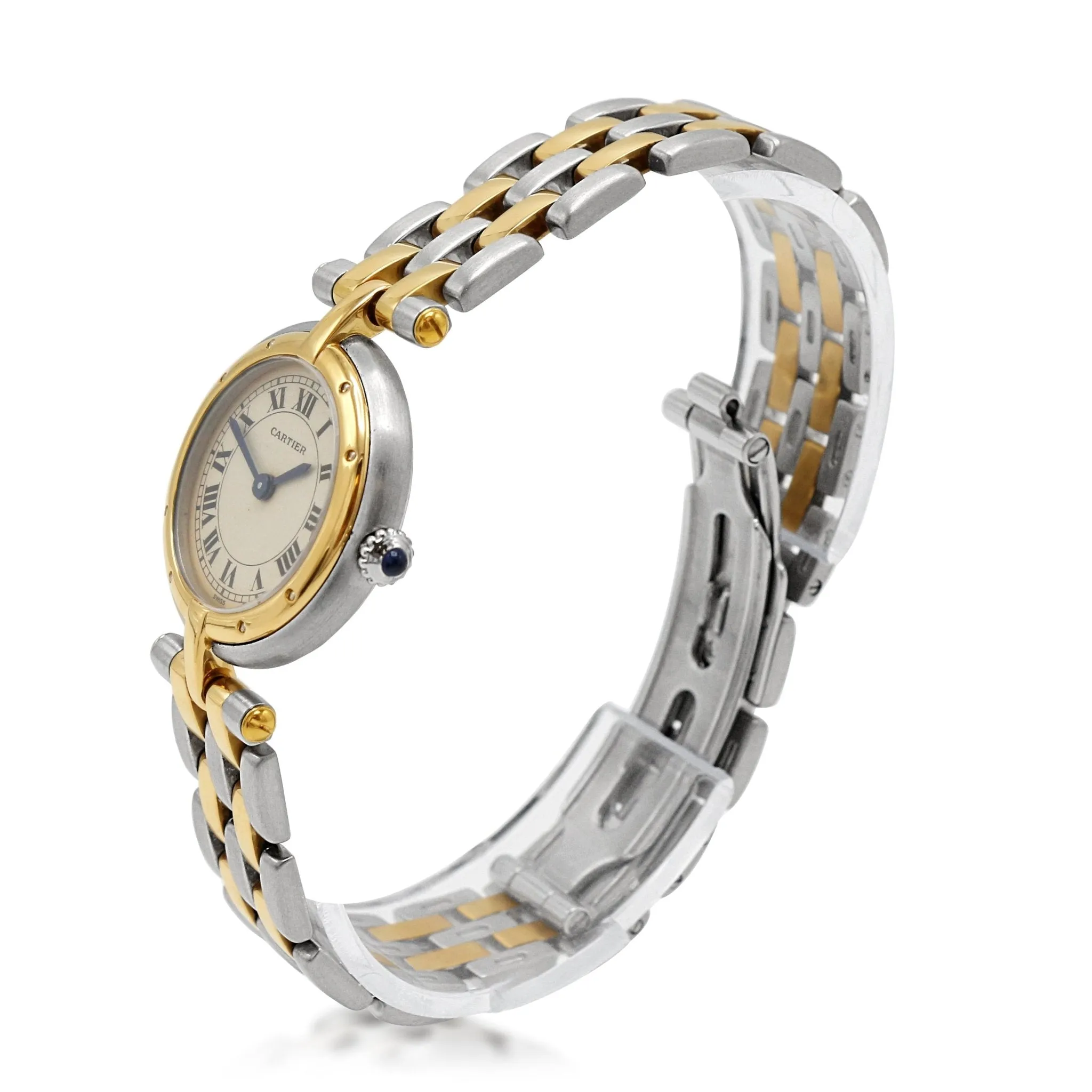 Ladies 24mm Cartier Panther Ronde Steel & Gold Bracelet Watch