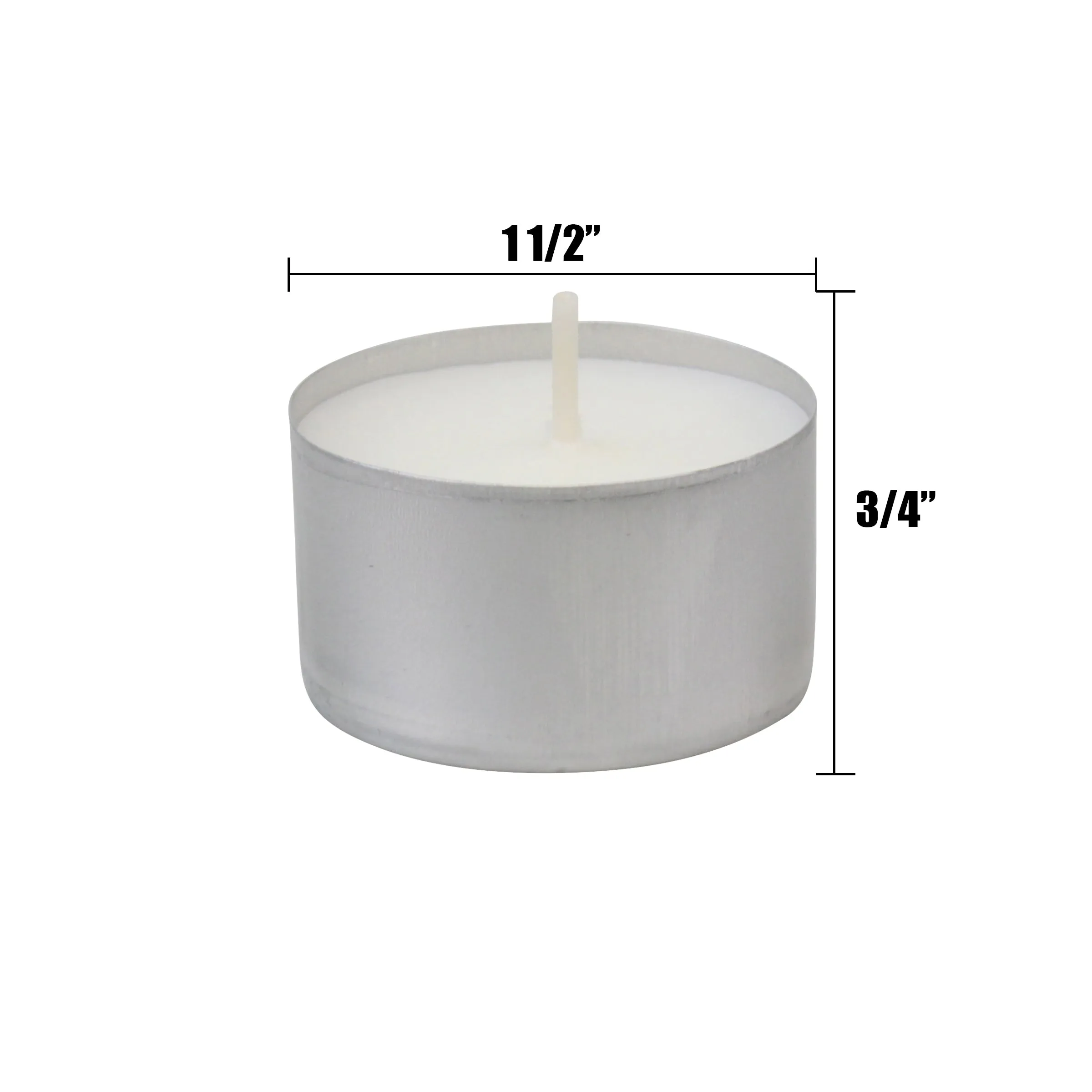 Long Burning Tea Light Candles,  6 to 7 Hour Extended Burn Time, White, Unscented, Bulk (WS) 200-Pack