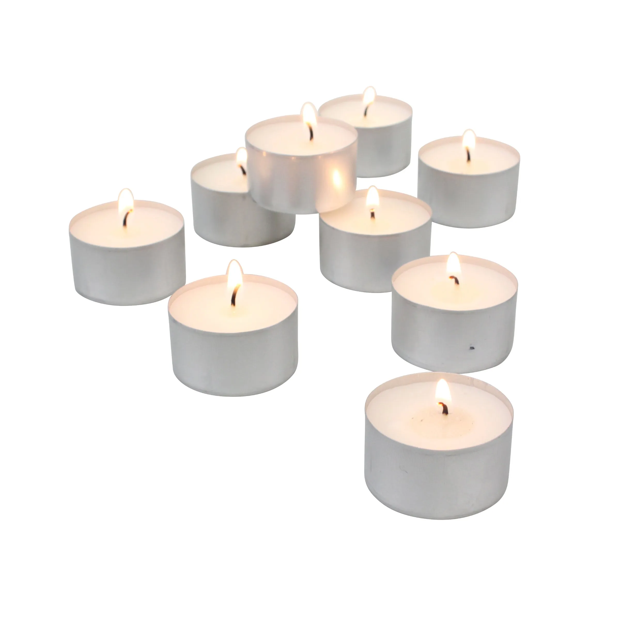 Long Burning Tea Light Candles,  6 to 7 Hour Extended Burn Time, White, Unscented, Bulk (WS) 200-Pack