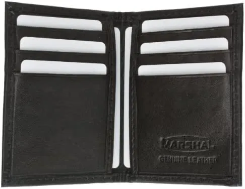 Marshal Genuine Leather Bifold Business Card and Credit Card Holder Top Load