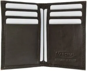 Marshal Genuine Leather Bifold Business Card and Credit Card Holder Top Load