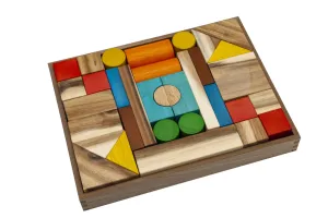 Natural Colour Wooden Block Set 34 pc