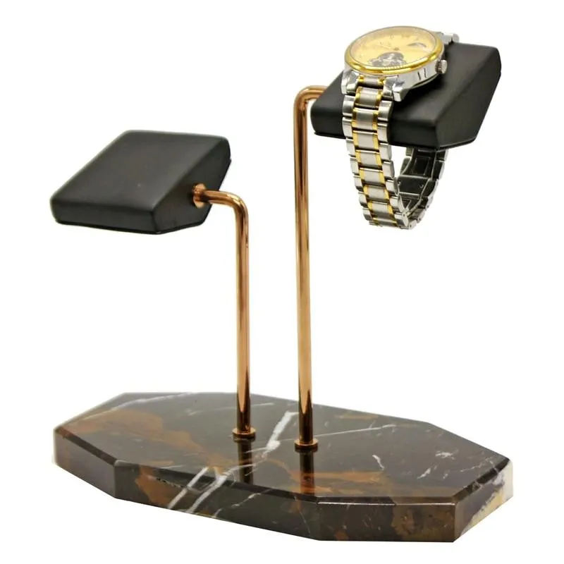 Nikolas Dark Marble Double Watch Display Stand Holder