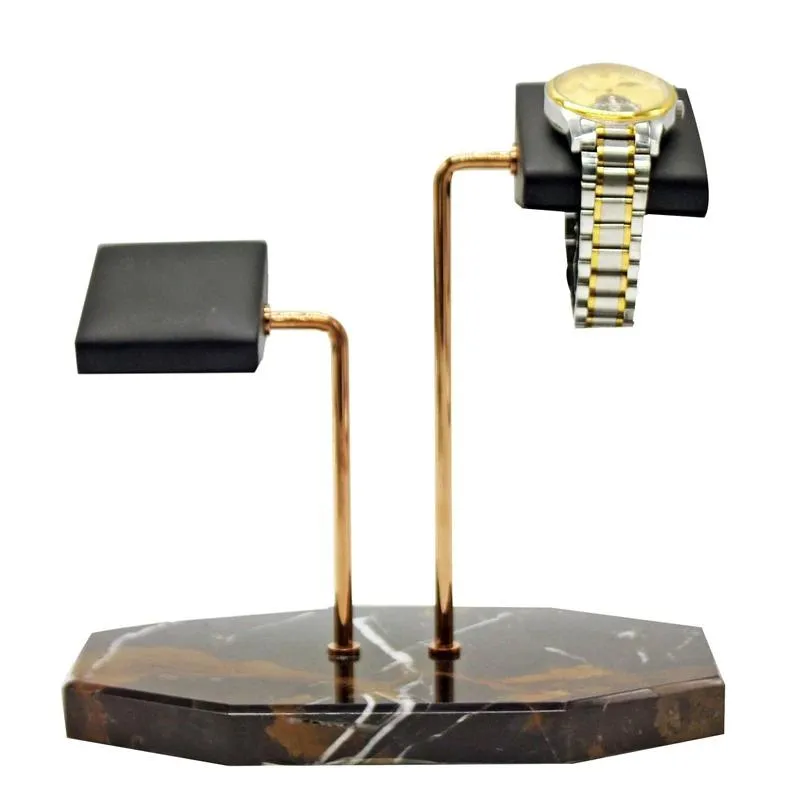 Nikolas Dark Marble Double Watch Display Stand Holder