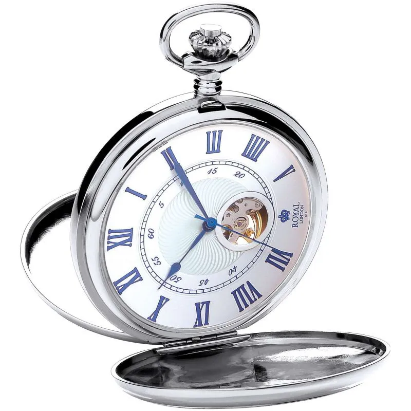 Premium Silver Mechanical Pocket Watch – Traditional Craftsmanship & Style